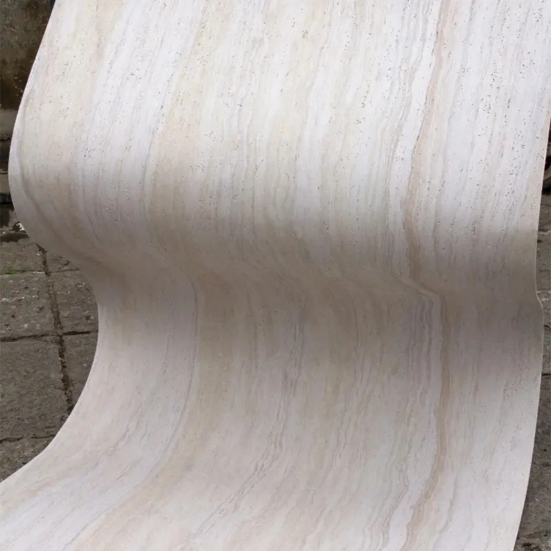 3D travertine flexible stone veneer sheet exterior decorative wall stone